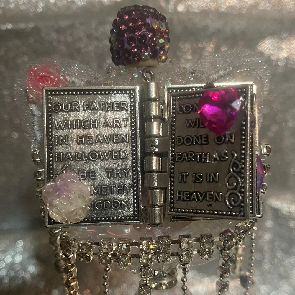 The Lord’s Prayer Purple Rhinestone Pen with Pen Extender